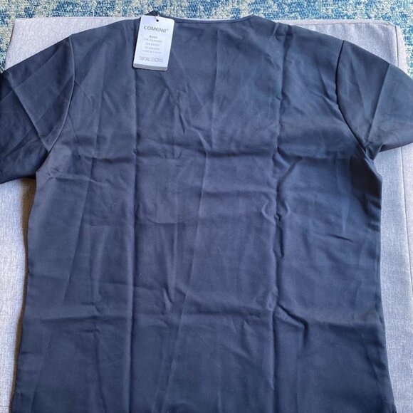 Scrubs Top for Women, 2 Invisible Pockets V-Neck, Skin Friendly LARGE - Picture 4 of 8